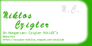 miklos czigler business card